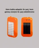 Güneş Enerjili LED Powerbank Işıldak – 10000 mAh, Su Geçirmez, 32 LED, Taşınabilir Tasarım - 1