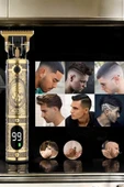 Tıraş Makinesi Şarjlı Profesyonel Saç Kesme Makinesi Gold Çizik Tıraş - 3