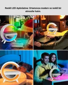 Kablosuz Şarjlı LED Masa Lambası Çalar Saat ve Beyaz Gürültü Özellikli thumbnail 4