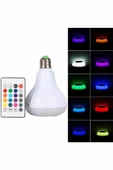 Kumandalı RGB Led Işık Bluetooth Hoparlör Ses Lambası Renkli Ampul thumbnail 2