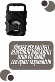 Kablosuz Bluetooth Hoparlör Ses Bombası RGB Işıklı Taşınabilir Yüksek Ses Kaliteli - 2
