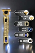 Tıraş Makinesi Şarjlı Profesyonel Saç Kesme Makinesi Gold Çizik Tıraş - 1