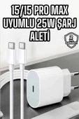 İOS Uyumlu Type-C Girişli Hızlı Şarj 15/15 Pro Max Adaptör ve Kablosu - 1