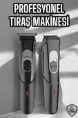 Saç Sakal Vücut Şarjlı Kablosuz Tıraş Makinesi Profesyonel Paslanmaz Çelik thumbnail 1