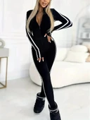 Kadın Uzun Kollu önden Fermuarlı şardonlu Dalgıç Tulum - 3