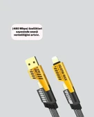 Hızlı Şarj Destekli 65W Örgülü USB-C ve USB-A Çoklu Şarj Kablosu - 4