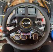 DİKİŞLİ DİREKSİYON KILIFI DAMARLI DERİ SARI DİKİŞLİ JCB İŞ MAKİNASI FOTOĞRAFTAKİ DİREKSİYON İÇİN - 1