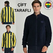 Fenerbahçe S.K. 25/26 Tribün Çubuklu Çift Taraflı Erkek Peluş Ceket - 1
