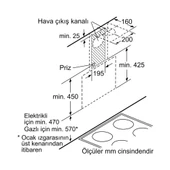 Bosch DWK65AD60R Siyah Duvar Tipi Davlumbaz - 6