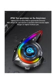 Y21 Rgb Işık Efektli Intercom Bluetooth Motosiklet Kask Kulaklığı Intercom Kulaklık thumbnail 5