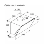 Bosch DWK66PJ60T Siyah Duvar Tipi Davlumbaz thumbnail 6
