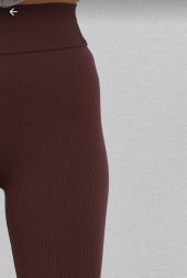 GO ON OUTFIT Kadın Kahverengi Kalın Kemerli Fitilli Tayt GOON180 - 4
