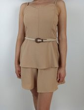 GO ON OUTFIT Kadın Şortlu Ip Askılı Tulum GOON129 - 4