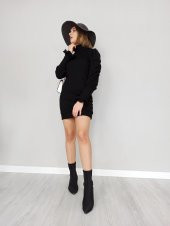 GO ON OUTFIT Kadın Balıkçı Yaka Balon Kol Triko Elbise GOON99 - 1
