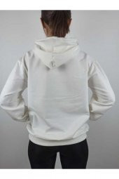 GO ON OUTFIT Kadın Los Angeles Baskılı Kanguru Cepli Kapşonlu Beyaz Sweatshirt GOON97 - 4