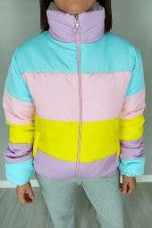 GO ON OUTFIT Kadın Lila Pastel Renkler Şişme Mont GOON43 - 4