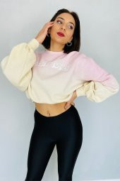 GO ON OUTFIT Kadın Pembe Batik Looney Tunes Baskılı Uzun Kol Sweatshirt - 2