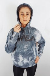 GO ON OUTFIT Kadın Nasa Baskılı Batik Kapşonlu Sweatshirt - 2