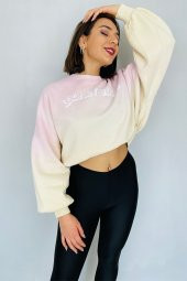 GO ON OUTFIT Kadın Pembe Batik Looney Tunes Baskılı Uzun Kol Sweatshirt - 3