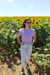 GO ON OUTFIT Kadın Bisiklet Yaka Vatkalı Kolsuz Lila T-Shirt GOON80 - 3