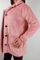 GO ON OUTFIT Kadın Pembe Düğmeli Kaban - 3