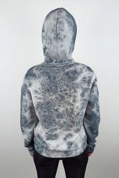 GO ON OUTFIT Kadın Nasa Baskılı Batik Kapşonlu Sweatshirt - 4