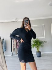 GO ON OUTFIT Kadın Kruvaze Yakalı Eteği Düğmeli Elbise GOON178 - 3