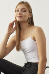 Beyaz İp Askılı Büstiyer - 4