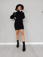 GO ON OUTFIT Kadın Balıkçı Yaka Balon Kol Triko Elbise GOON99 - 4