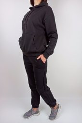 GO ON OUTFIT Kadın Paçası Lastikli Cepli Siyah Eşofman GOON57 - 4