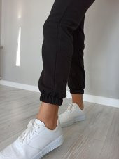 GO ON OUTFIT Kadın Paçası Lastikli Cepli Siyah Eşofman GOON57 - 5