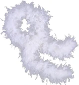 Beyaz Renk Kabarık Kalın Otriş Boa Tüy 6 Cm Genişlik 180-200 Cm Uzunluk thumbnail 1