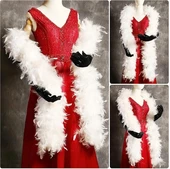 Beyaz Renk Kabarık Kalın Otriş Boa Tüy 6 Cm Genişlik 180-200 Cm Uzunluk thumbnail 3