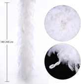 Beyaz Renk Kabarık Kalın Otriş Boa Tüy 6 Cm Genişlik 180-200 Cm Uzunluk thumbnail 2