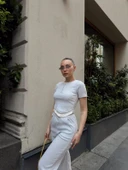 Düğme yakalı gri alt üst takım s3943 thumbnail 4