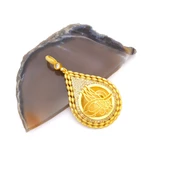 Altın Kaplama Tuğralı Kolye Ucu TGR-715 thumbnail 4