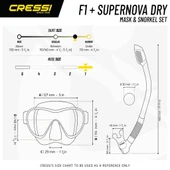Cressi F1 Black + Dry Maske Şnorkel Seti - 6