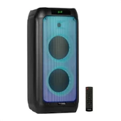 Ibiza - WAVE8 - 2 adet 8 inç (20,3 cm) hoparlör, 600W, Bluetooth, USB ve microSD'li - WAVE LED efekti, TWS kablosuz bağlantı - Siyah Outlet - 1