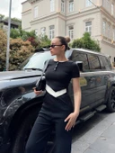 Düğme yakalı siyah alt üst takım s3943 thumbnail 6