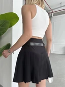 Kemerli pikseli şort etek thumbnail 4