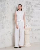 Broşlu yelek pantolon takım beyaz s255821 thumbnail 2