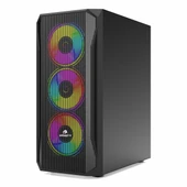 GameBooster GB-T005MB USB 3.2 RGB ATX Mid Tower Siyah Kasa thumbnail 3