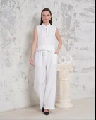 Broşlu yelek pantolon takım beyaz s255821 thumbnail 1