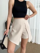 İki düğmeli şort etek S24046 thumbnail 4