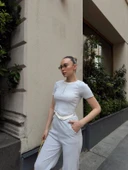 Düğme yakalı gri alt üst takım s3943 thumbnail 5