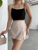 Tek yırtmajlı şort etek thumbnail 2