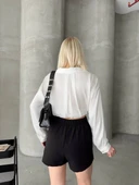 Tek yırtmajlı şort etek thumbnail 2