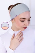 Loggia Kaymayan Silikonlu Bandana Bone - Sportif Saç Bandı-Açık Gri - 1