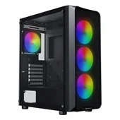GameBooster Round GB-A650B 600W USB 3.2 LED ATX Mid Tower Siyah Kasa thumbnail 1