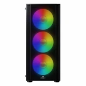 GameBooster Castle GB-A651B 600W USB 3.2 LED ATX Mid Tower Siyah Kasa thumbnail 2